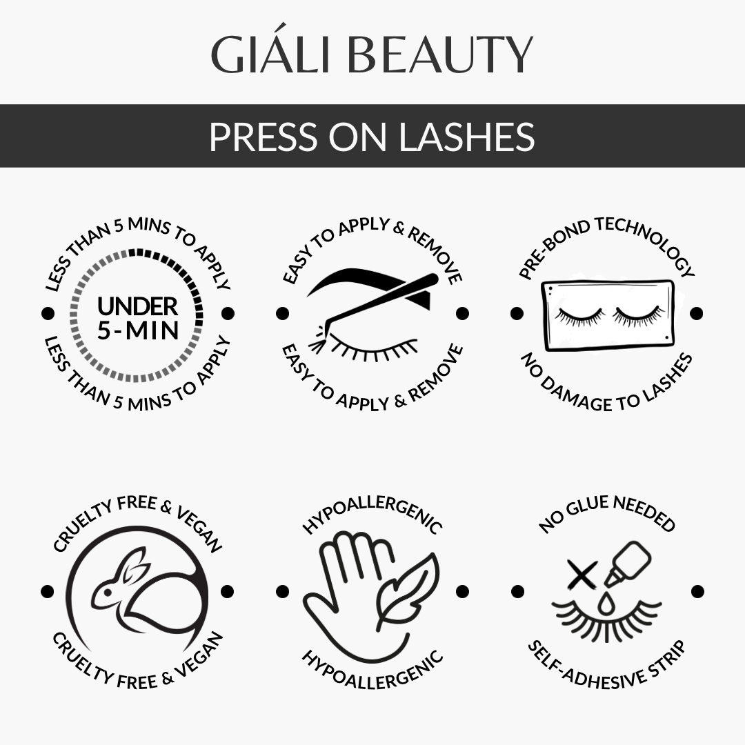 Giali Beauty DIY Brown Cluster Press On Lashes