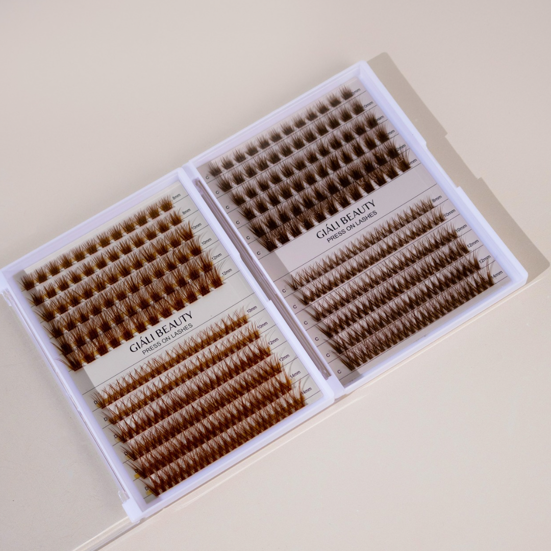 Giali Beauty DIY Brown Cluster Press On Lashes