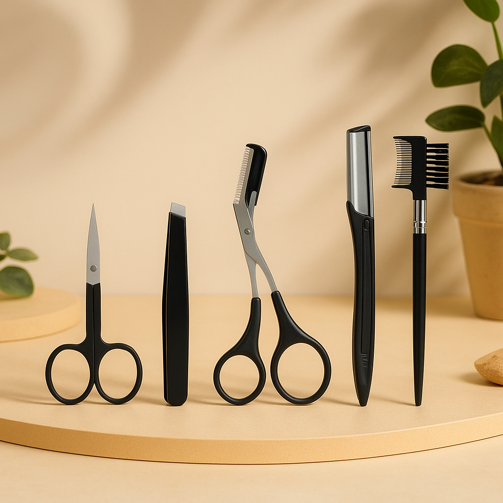 Giali Beauty 5-Piece Brow & Precision Grooming Kit (with Premium Storage Bag)