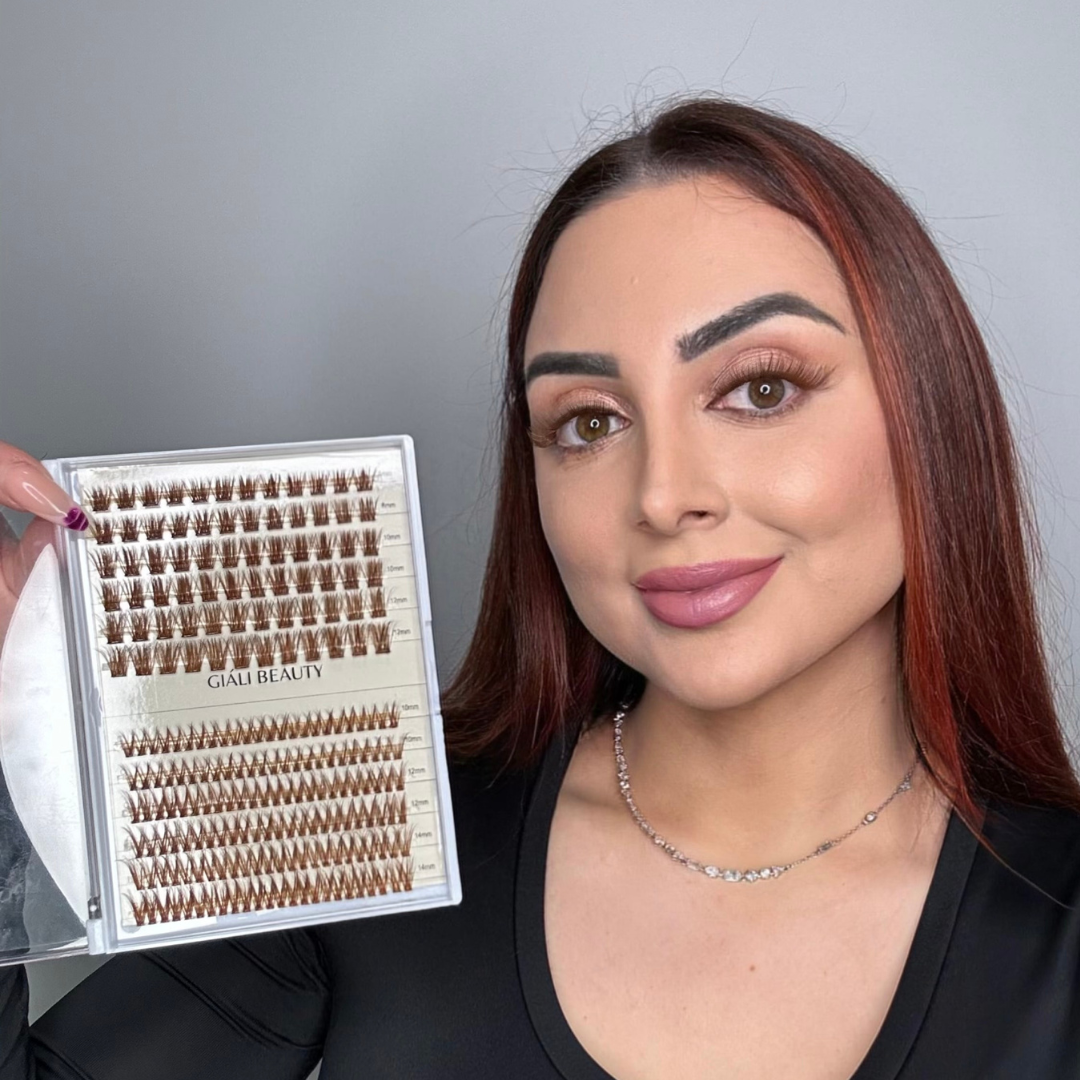 Giali Beauty DIY Brown Cluster Press On Lashes - Giali Beauty