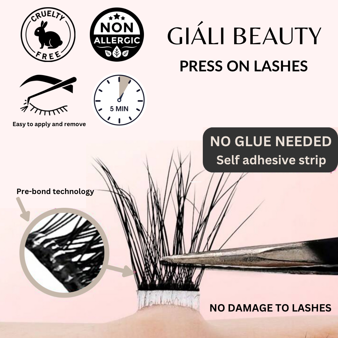 Giali Beauty DIY Brown Cluster Press On Lashes - Giali Beauty