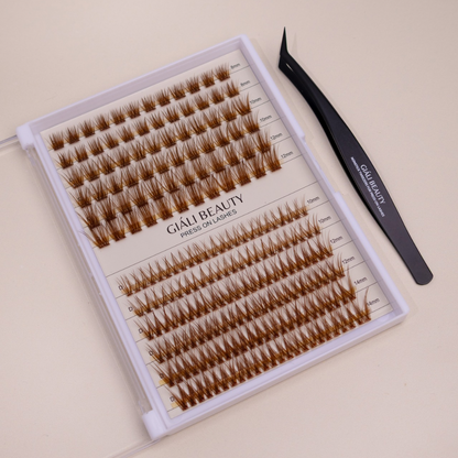 Giali Beauty DIY Brown Cluster Press On Lashes